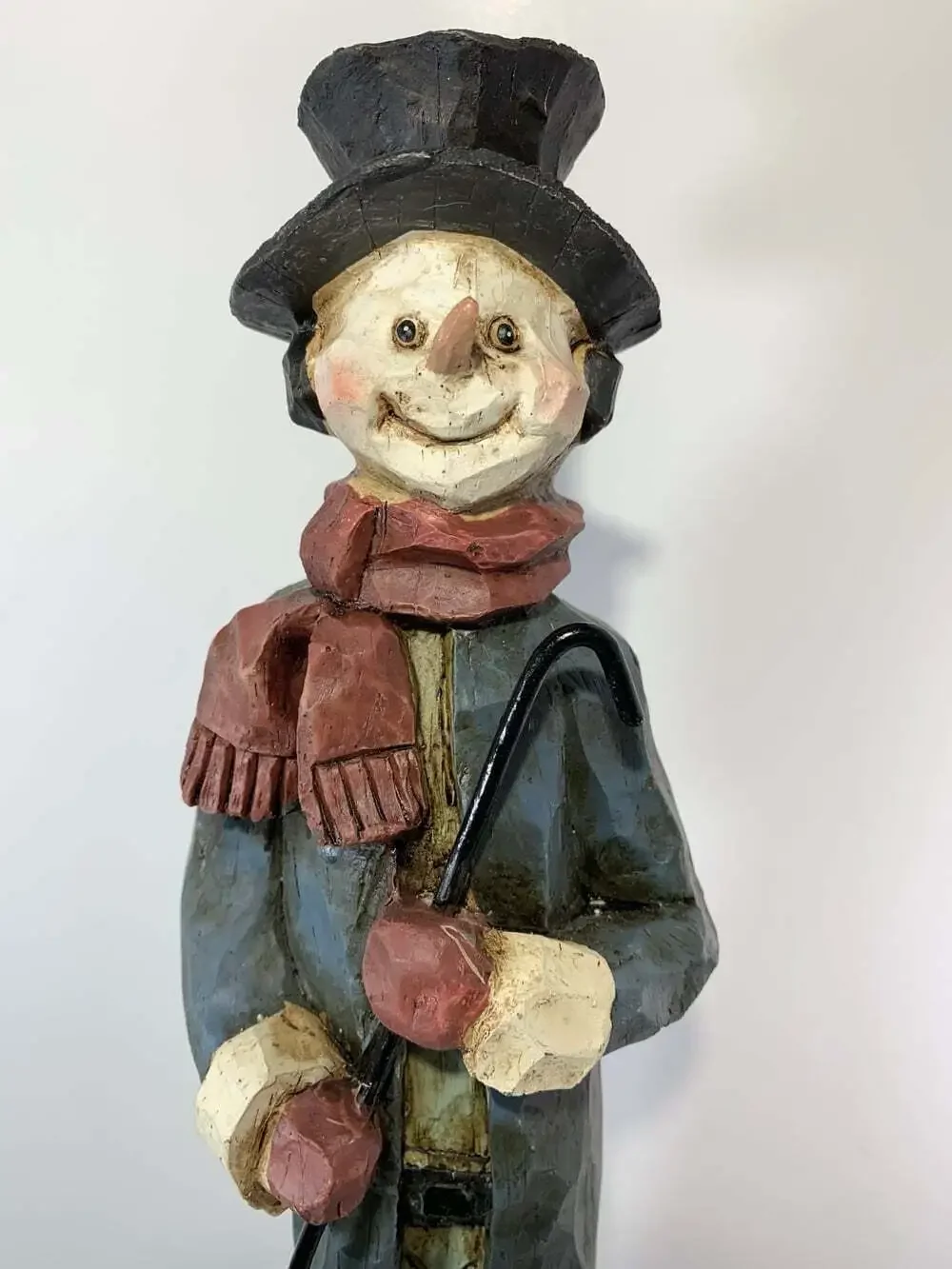 Snowman Sculpture Resin Tall Victorian colors